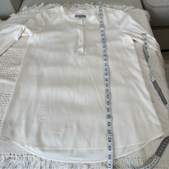 CLASSIQUES ENTIER Ivory Silk Long Sleeve Blouse Popover Tunic Top Cream … - Picture 9 of 13